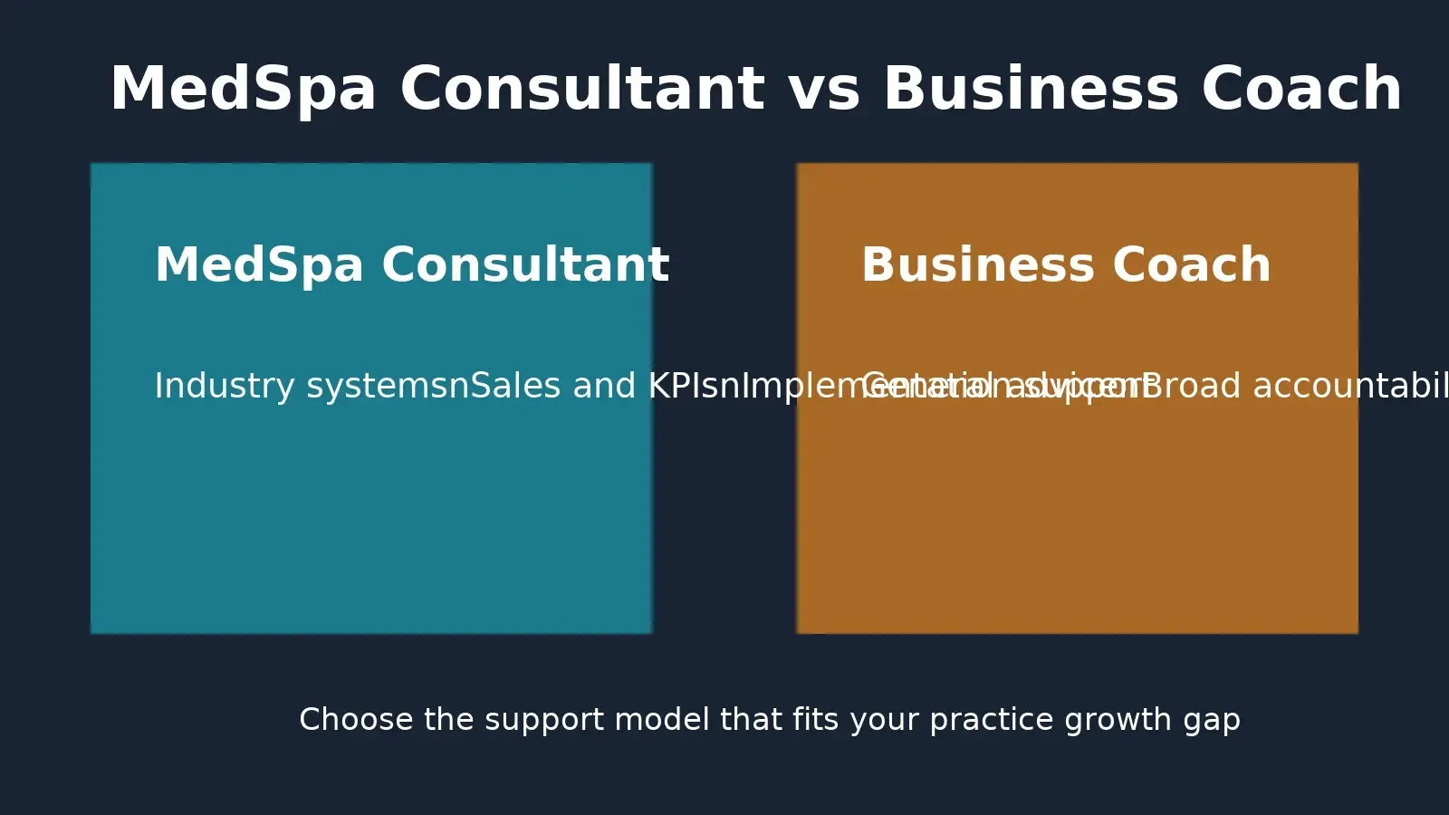 MedSpa Consultant vs Business Coach